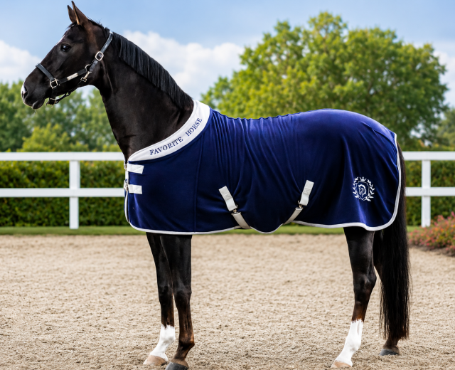 Попона флисовая FAVORITE HORSE Aristocratic (темно-синяя)